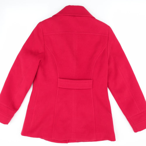 Automany Womens Red   Overcoat Coat Size 12