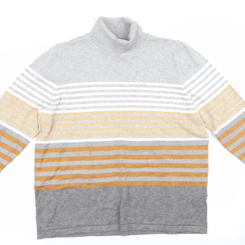 Love Knitwear Womens Grey Striped  Pullover Jumper Size 16  - Glitter Stripe