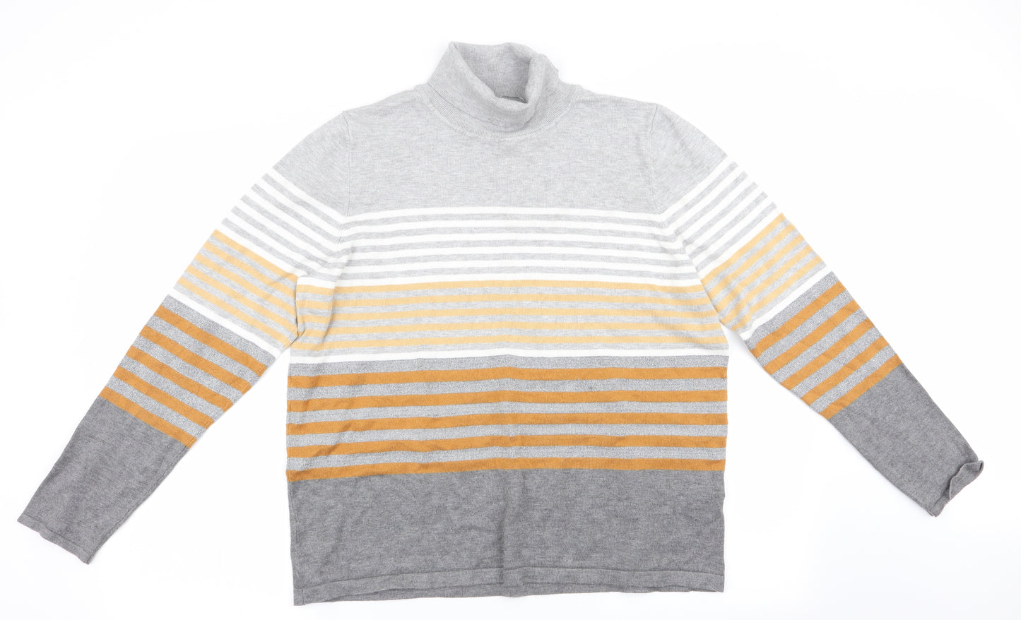 Love Knitwear Womens Grey Striped  Pullover Jumper Size 16  - Glitter Stripe