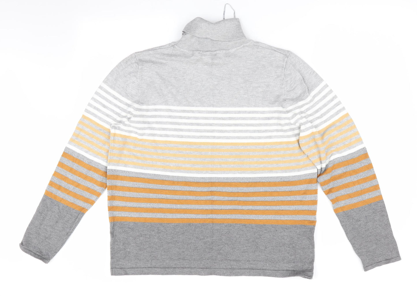 Love Knitwear Womens Grey Striped  Pullover Jumper Size 16  - Glitter Stripe