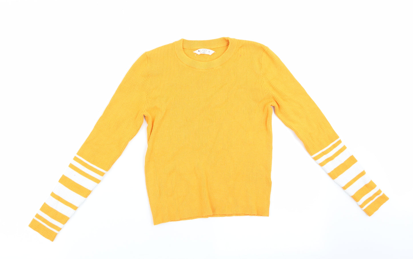 Candy Couture Girls Gold Striped  Pullover Jumper Size 11 Years