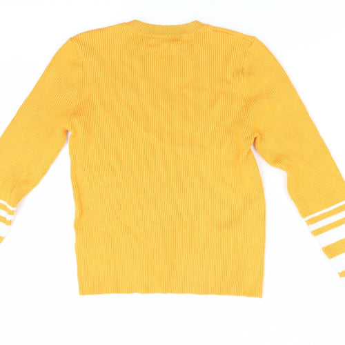 Candy Couture Girls Gold Striped  Pullover Jumper Size 11 Years