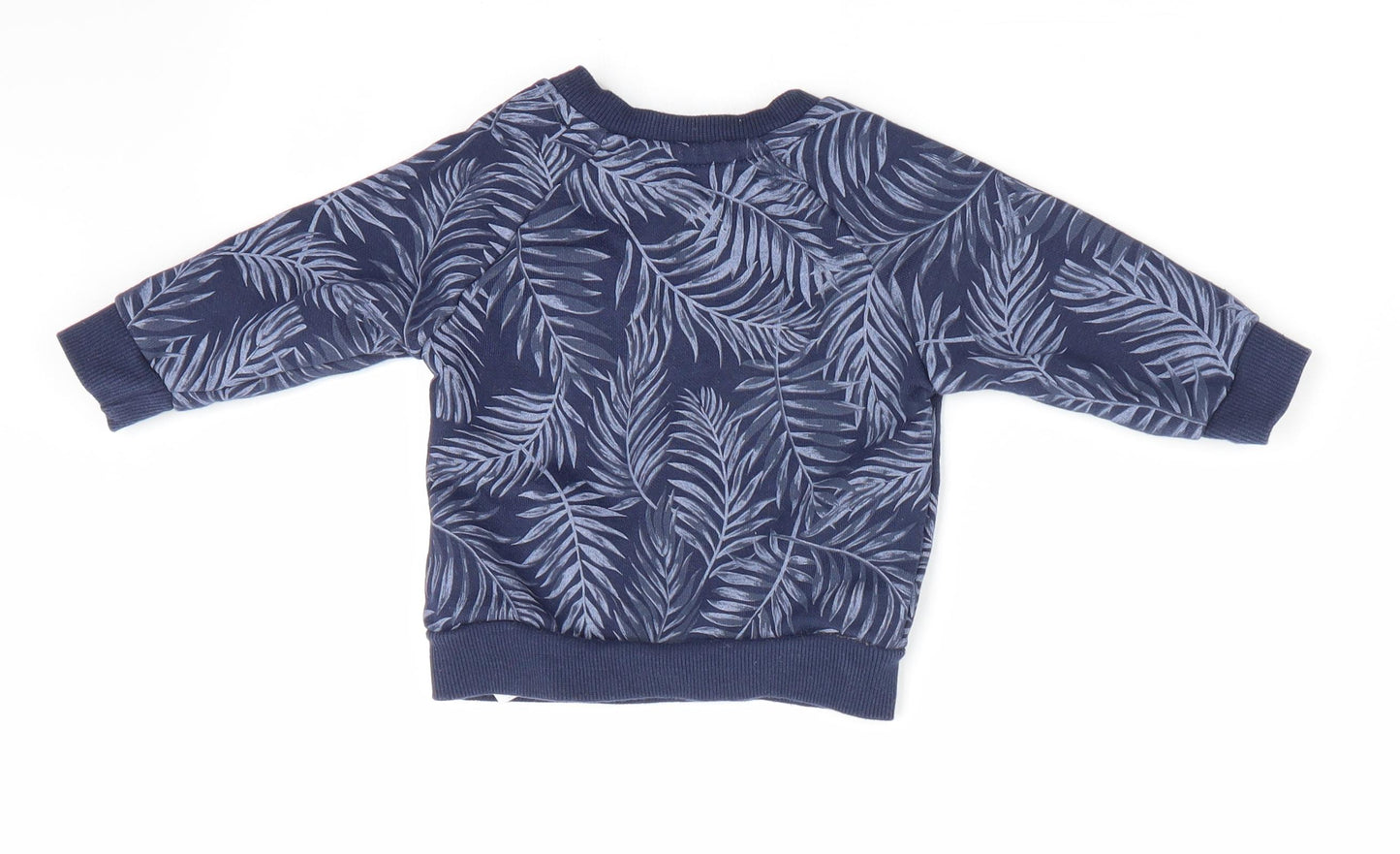 Primark Boys Blue Floral  Pullover Jumper Size 0-3 Months