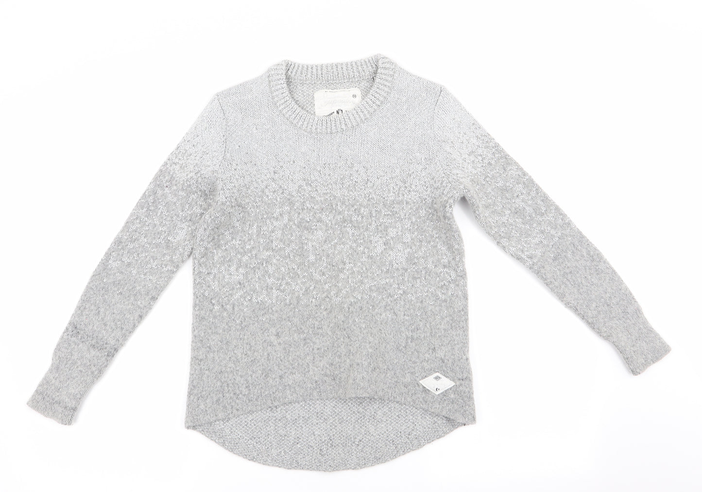 Superdry Womens Silver   Pullover Jumper Size S  - Subtle glitter effect