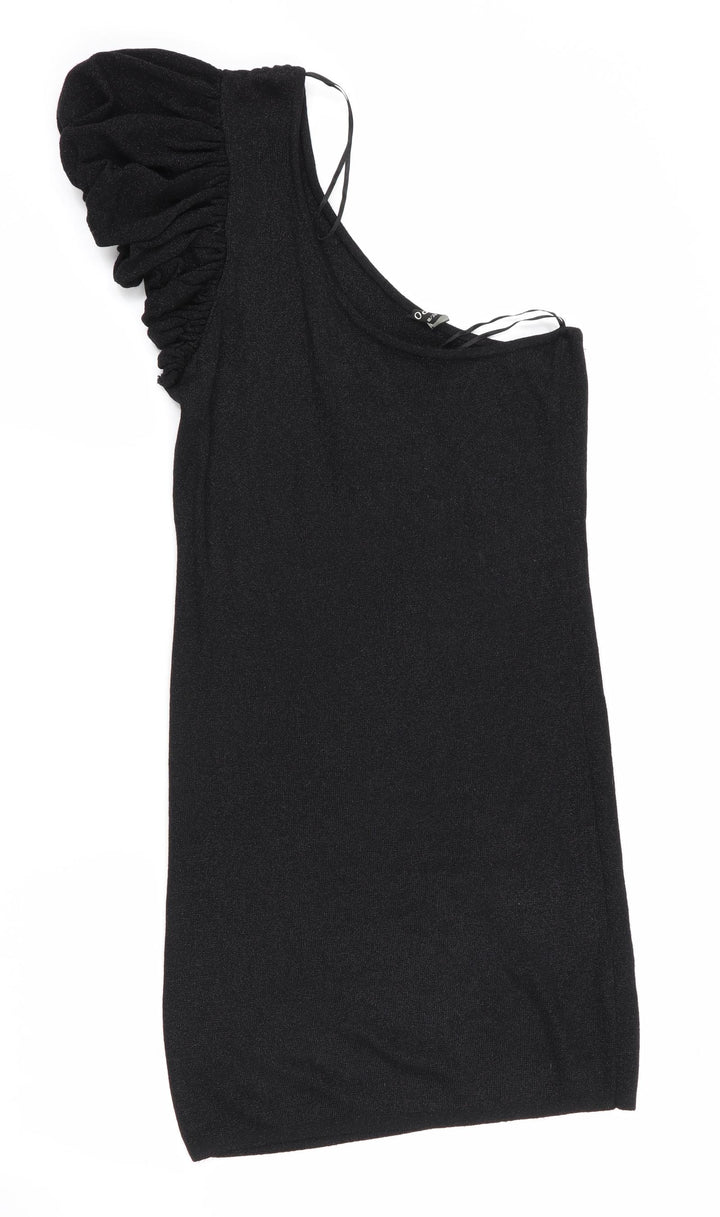 Oasis Womens Black Jumper Dress Size 10 - Subtle glitter effect