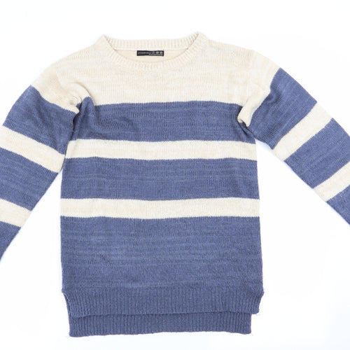 Atmo# Womens Blue Striped  Pullover Jumper Size 8