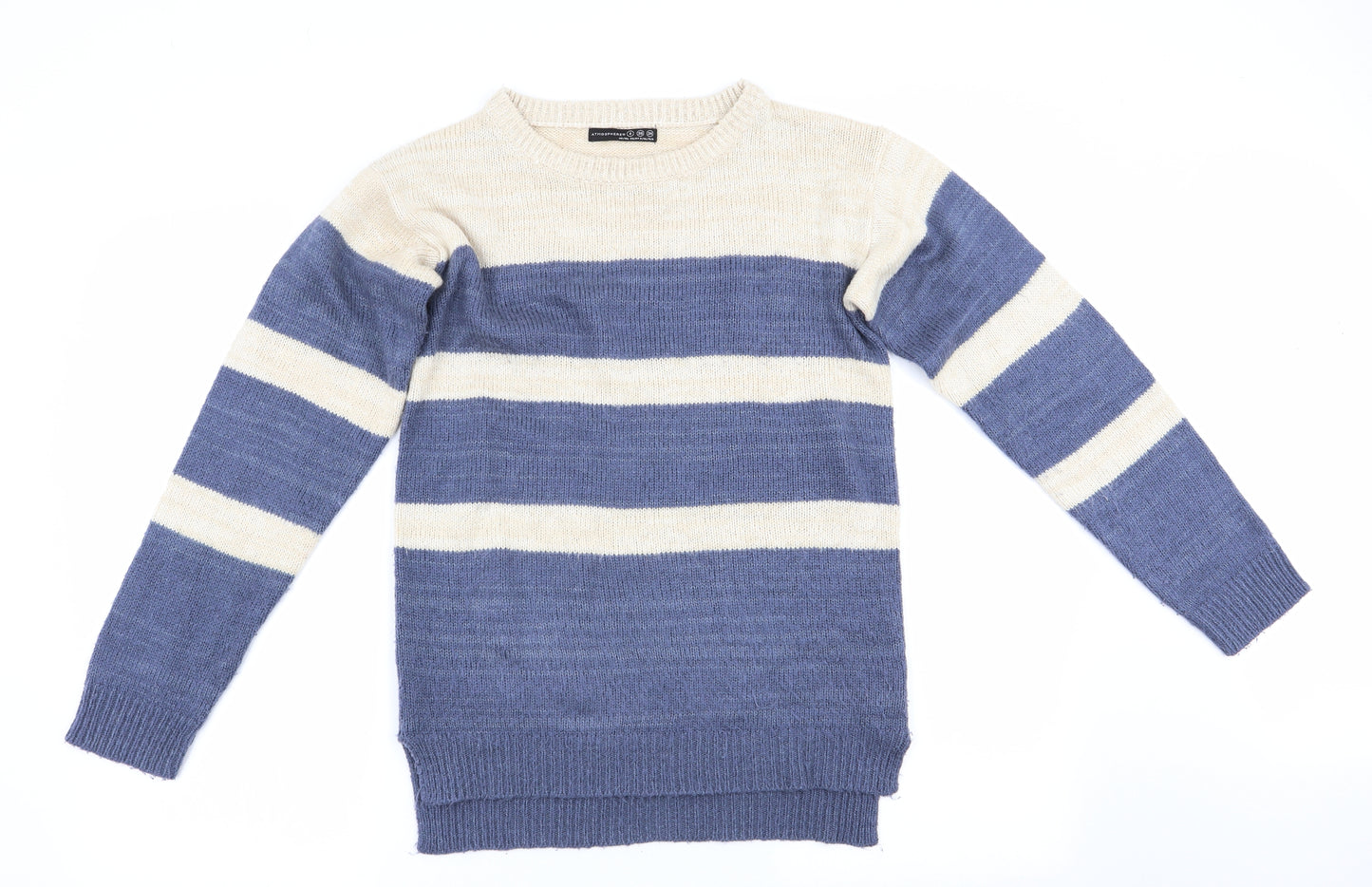 Atmo# Womens Blue Striped  Pullover Jumper Size 8