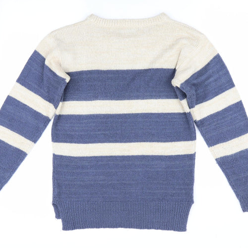 Atmo# Womens Blue Striped  Pullover Jumper Size 8
