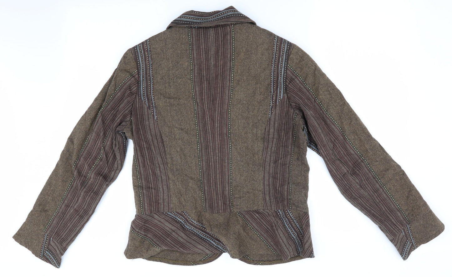 Adini Womens Brown Striped  Jacket  Size S