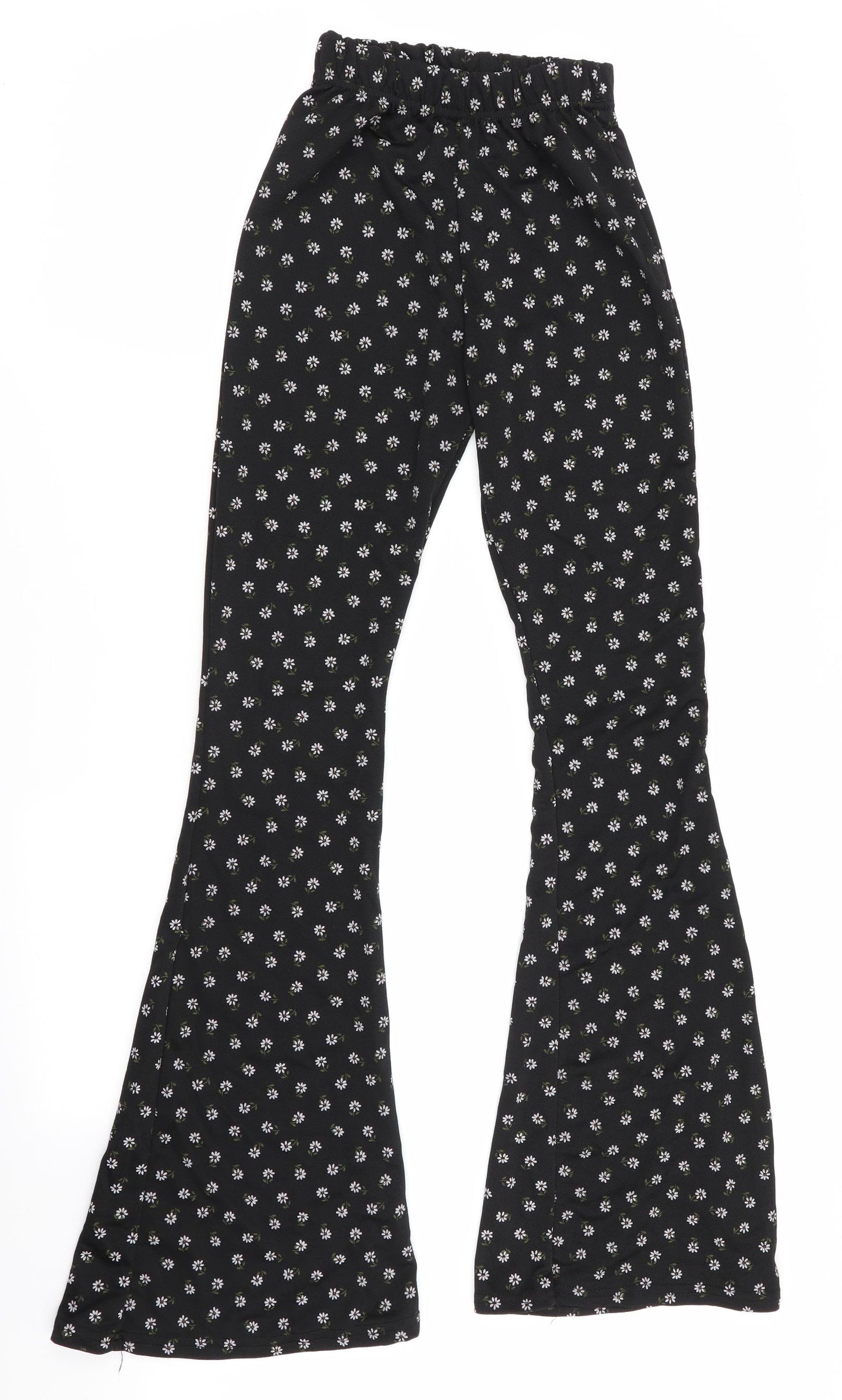 Nasty Girl Womens Black Floral  Trousers  Size 6 L30 in - Flared Trousers