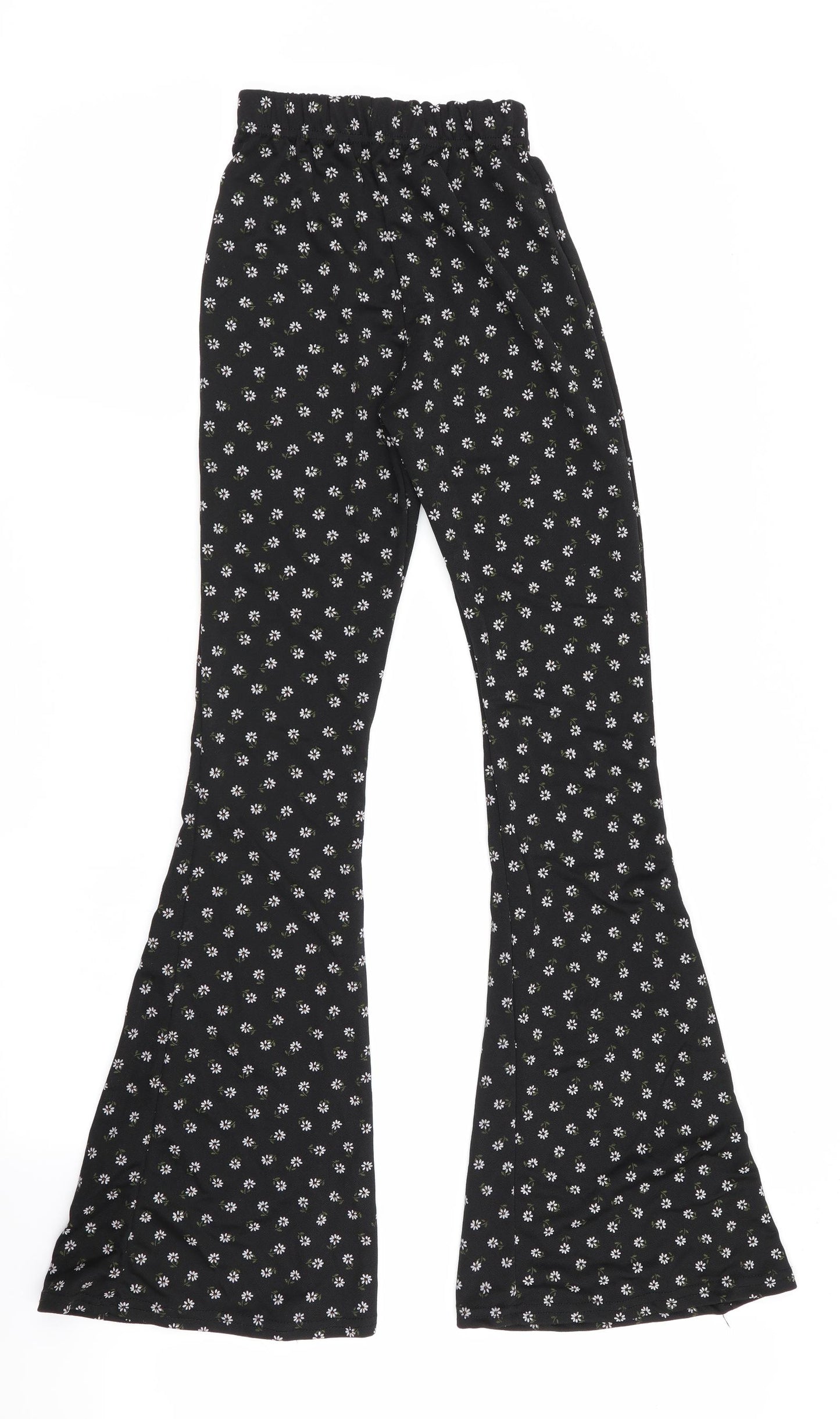 Nasty Girl Womens Black Floral  Trousers  Size 6 L30 in - Flared Trousers
