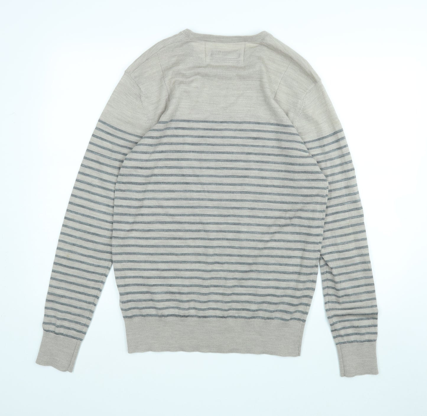 All Saints Mens Multicoloured Striped  Pullover Jumper Size M