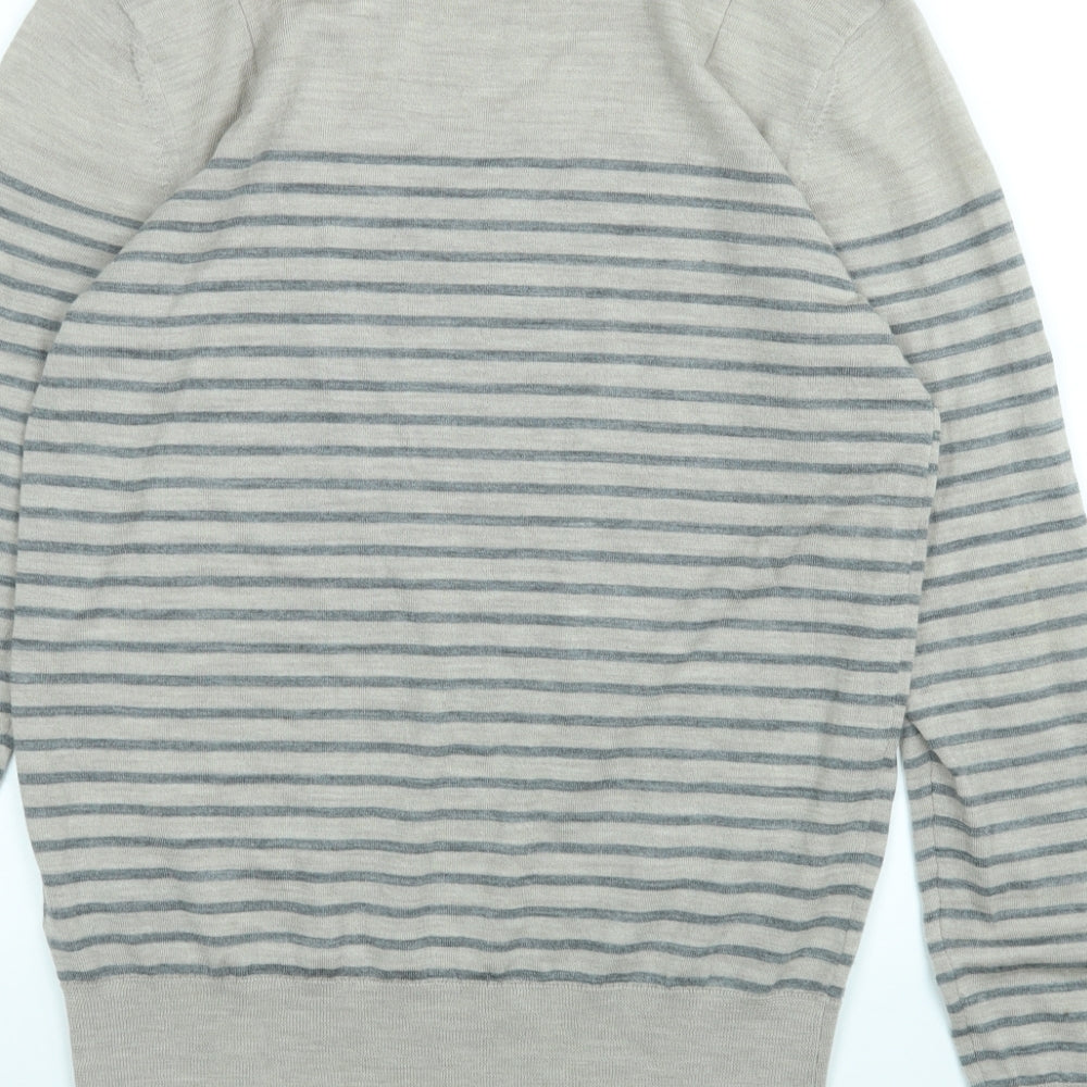 All Saints Mens Multicoloured Striped  Pullover Jumper Size M