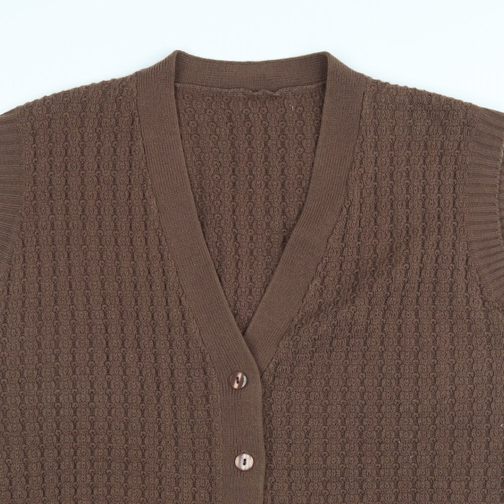 Preworn Womens Brown   Cardigan Jumper Size 24