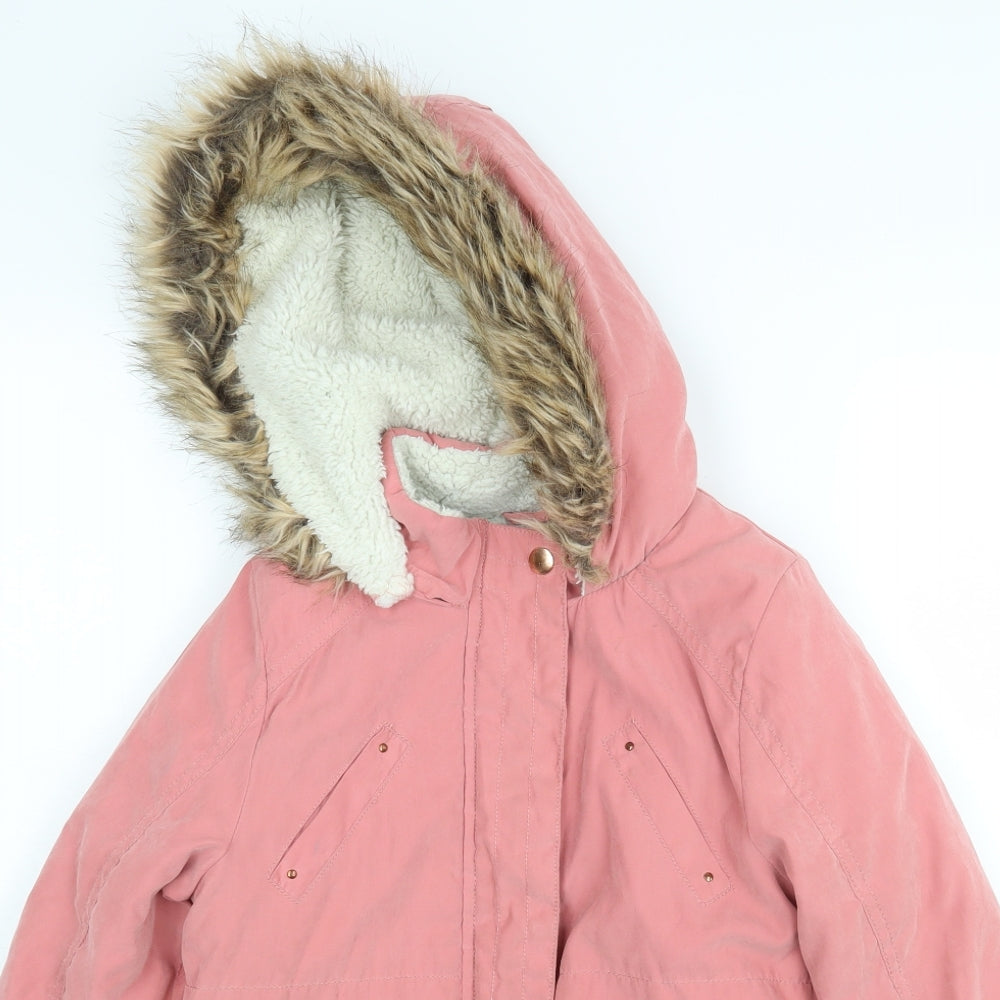 George Girls Pink   Parka Coat Size 6-7 Years