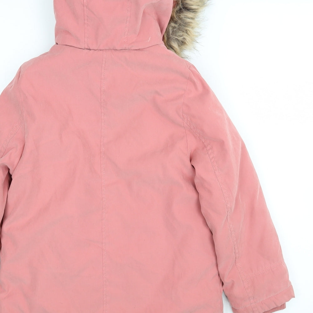 George Girls Pink   Parka Coat Size 6-7 Years