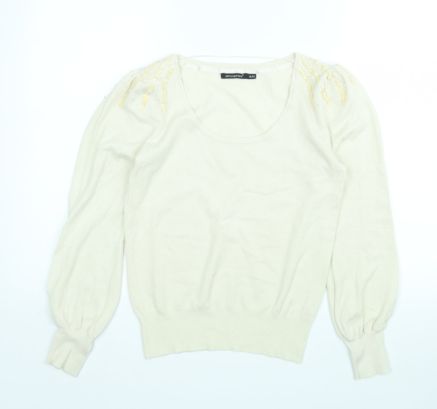 Atmosphere Womens Beige   Pullover Jumper Size M