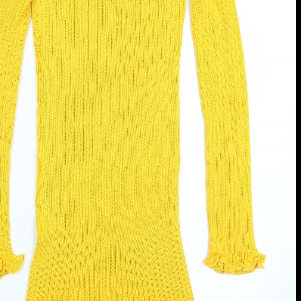 Pretty Twisted Womens Yellow   Pullover Jumper Size S