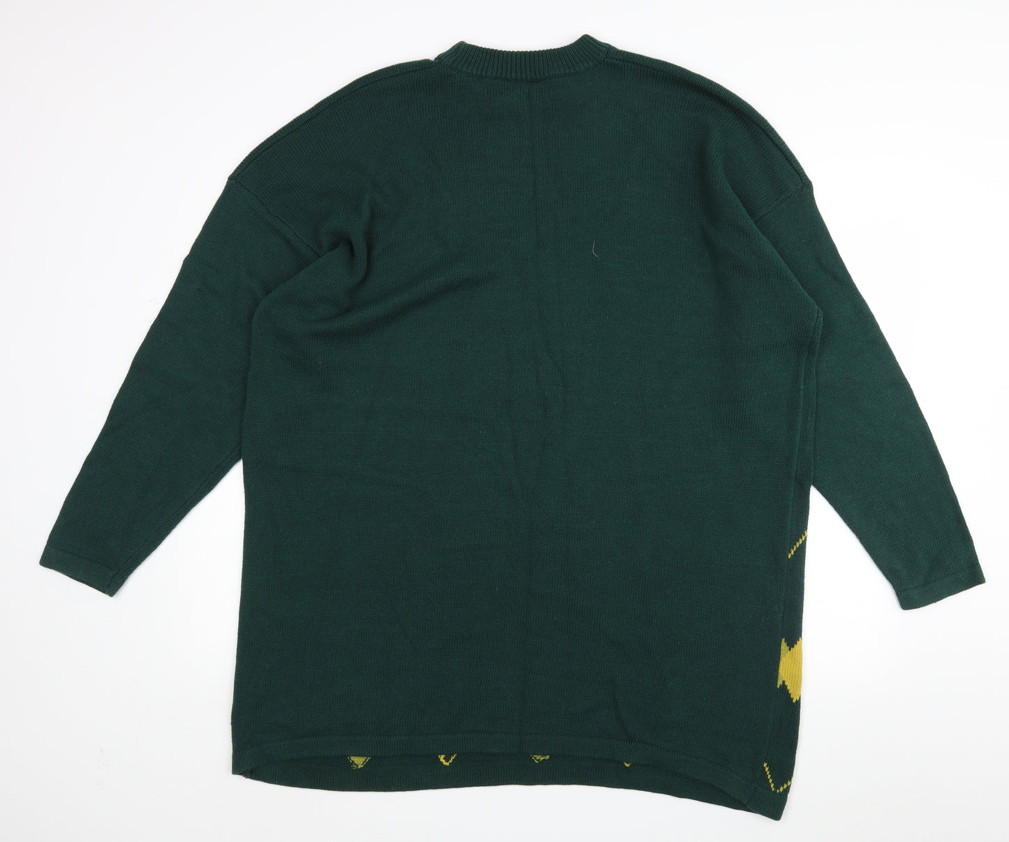 Ann Harvey Womens Green Argyle/Diamond  Pullover Jumper Size 22