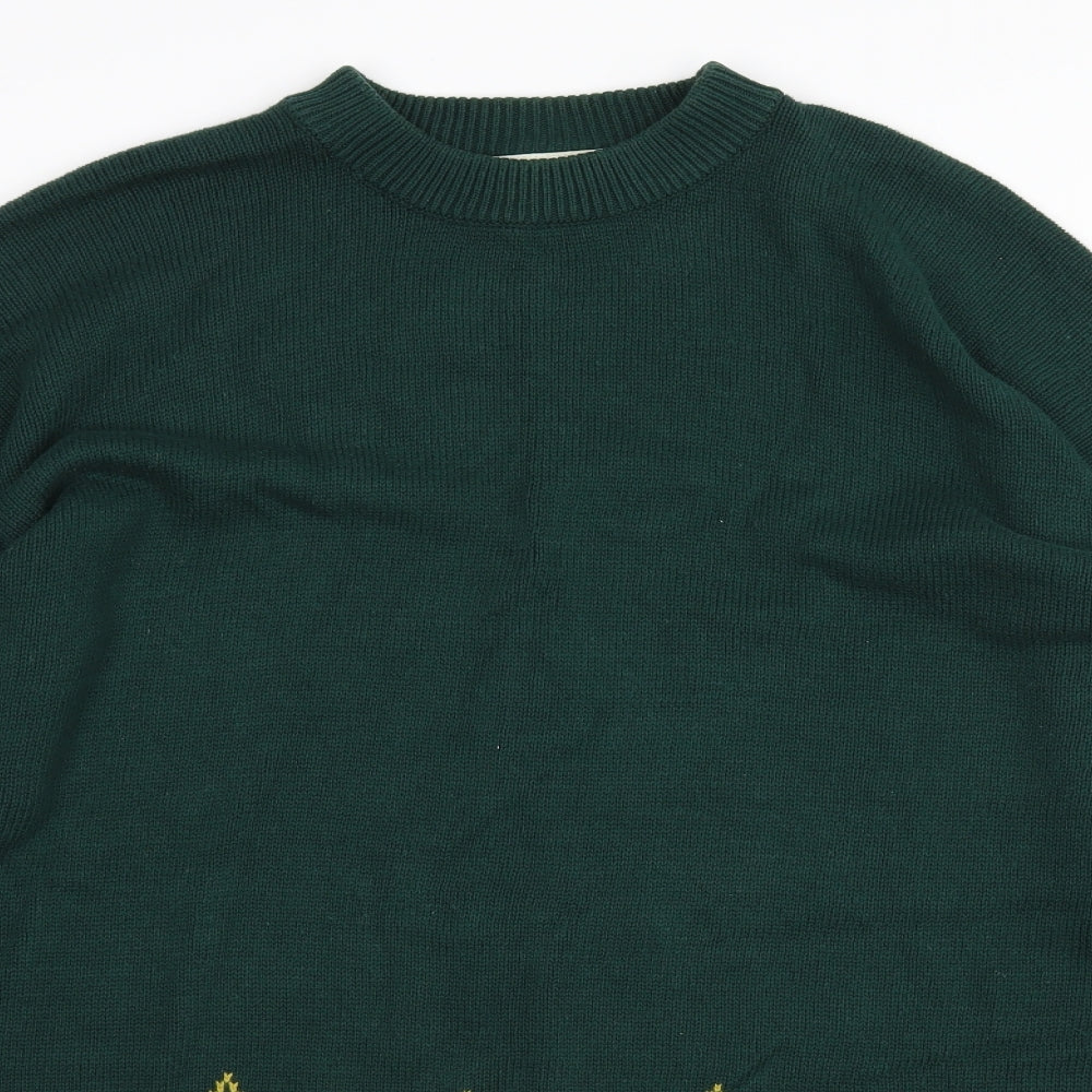 Ann Harvey Womens Green Argyle/Diamond  Pullover Jumper Size 22