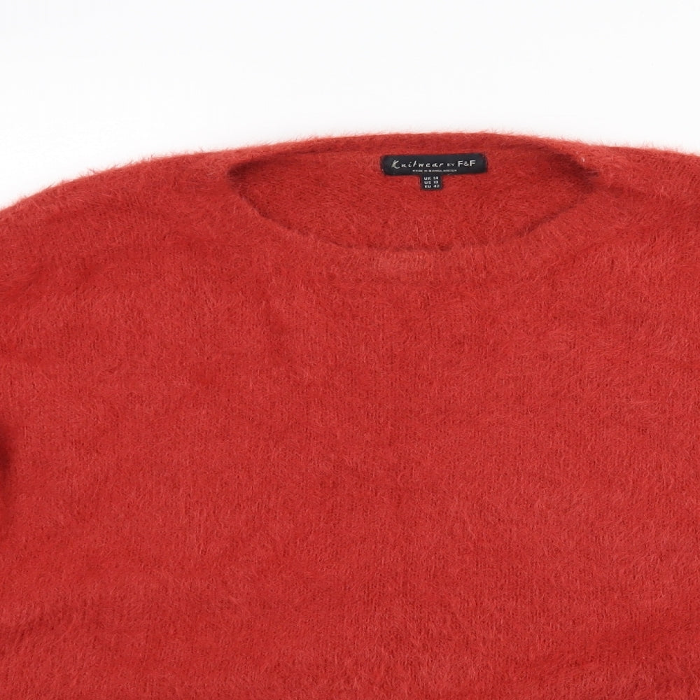F&F Womens Red   Pullover Jumper Size 14