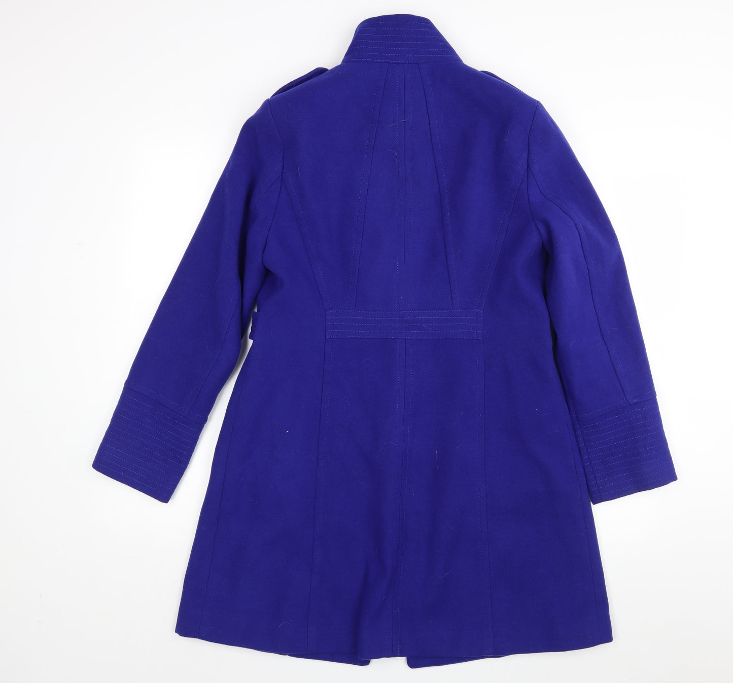 Wallis Womens Blue   Overcoat Coat Size 10