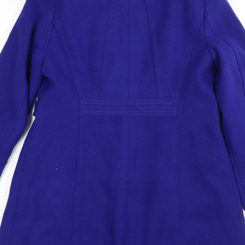 Wallis Womens Blue   Overcoat Coat Size 10