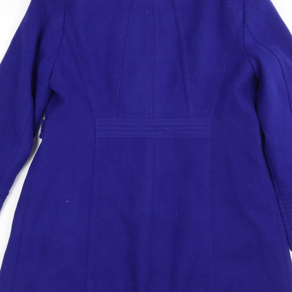 Wallis Womens Blue   Overcoat Coat Size 10
