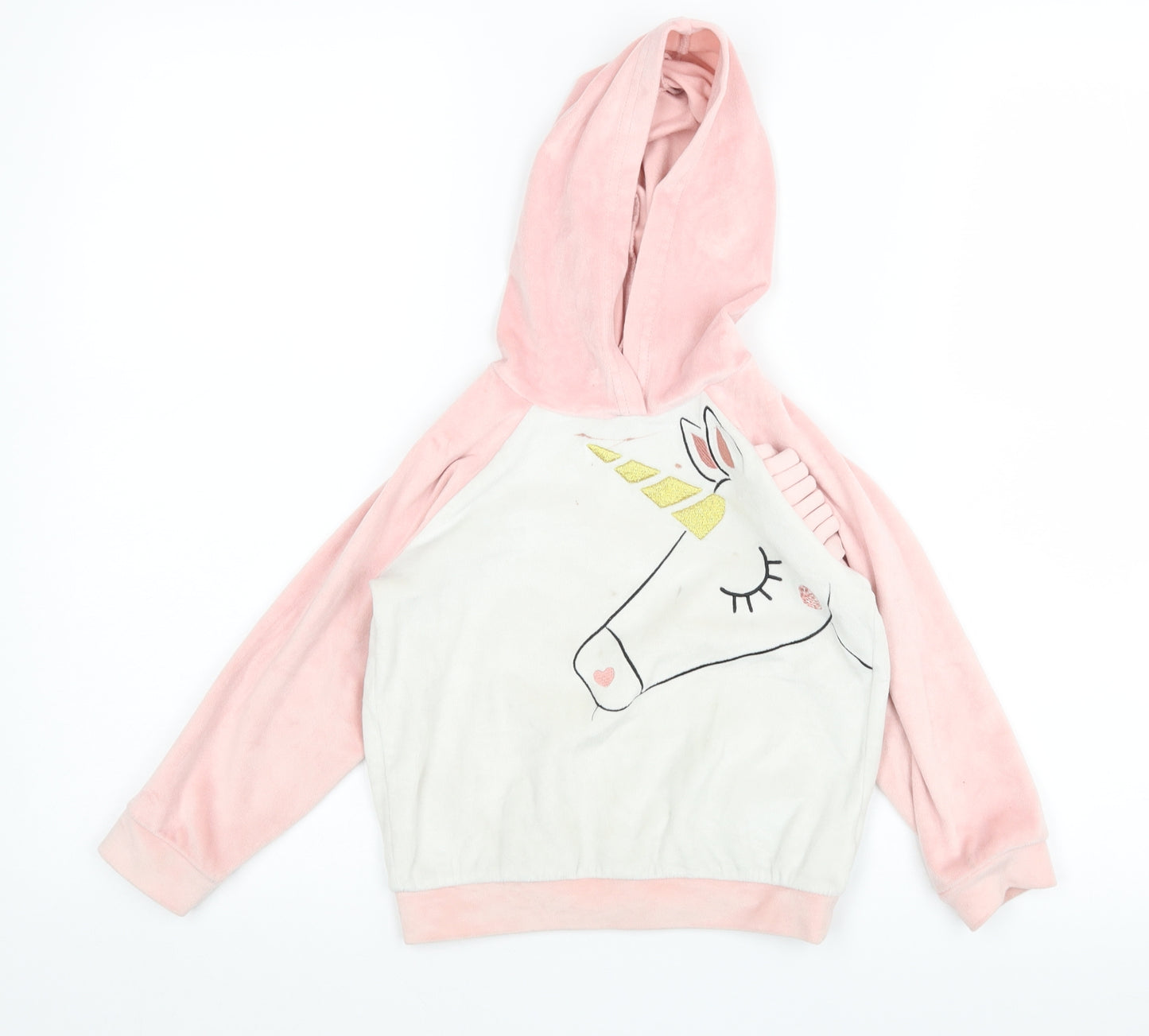 Matalan Girls Multicoloured   Pullover Hoodie Size 4-5 Years  - Unicorn
