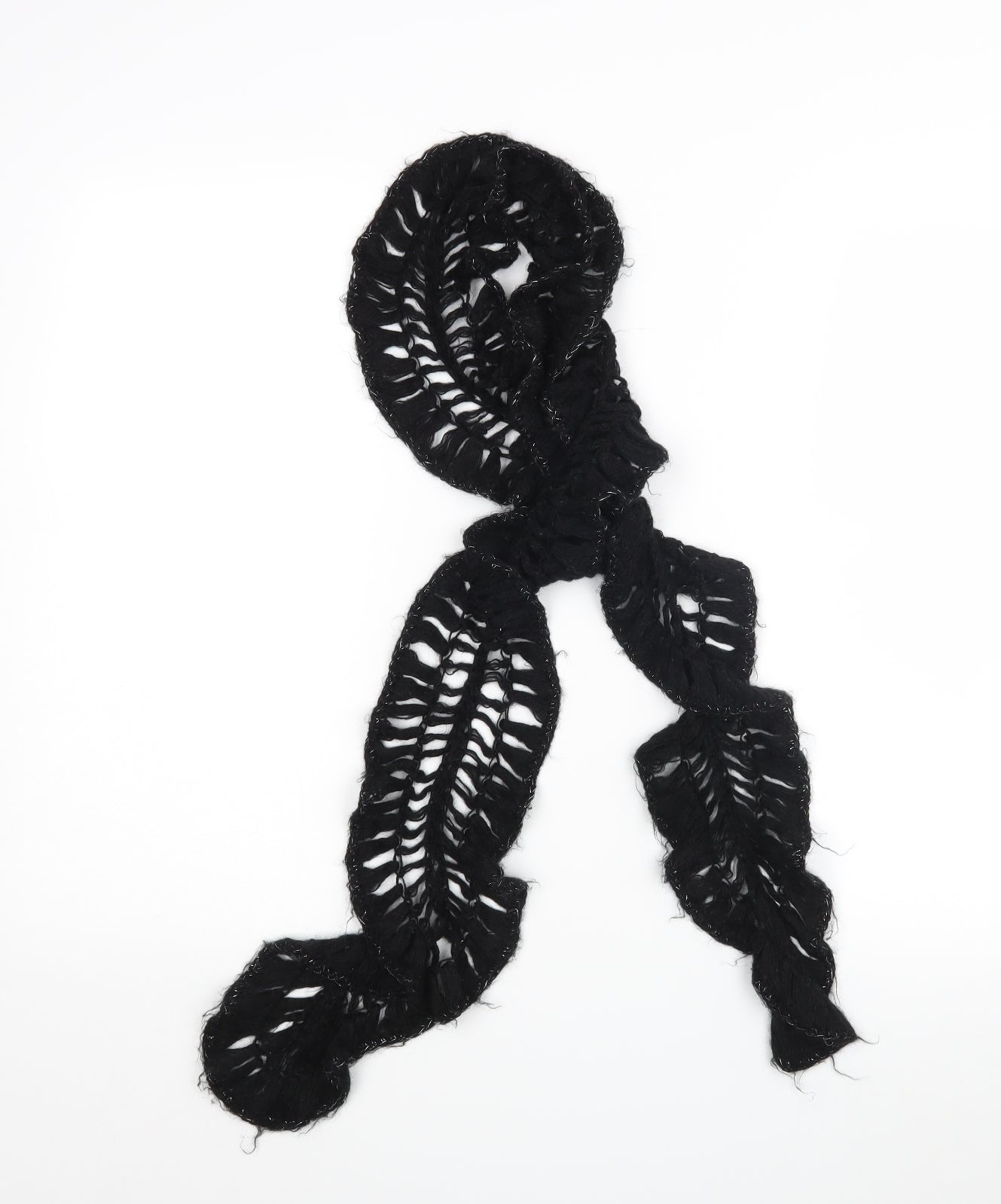 Preworn Womens Black    Scarf