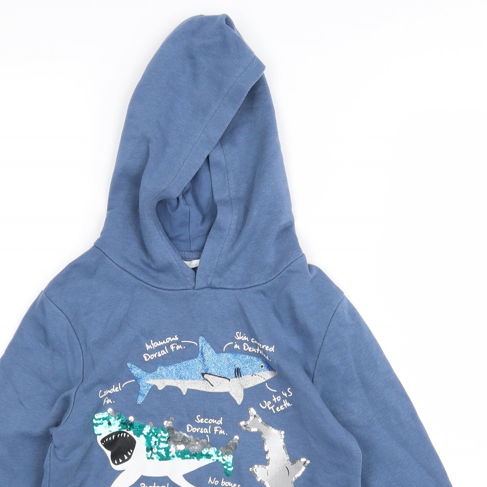 H&M Boys Blue   Pullover Hoodie Size 7-8 Years  - Sharks