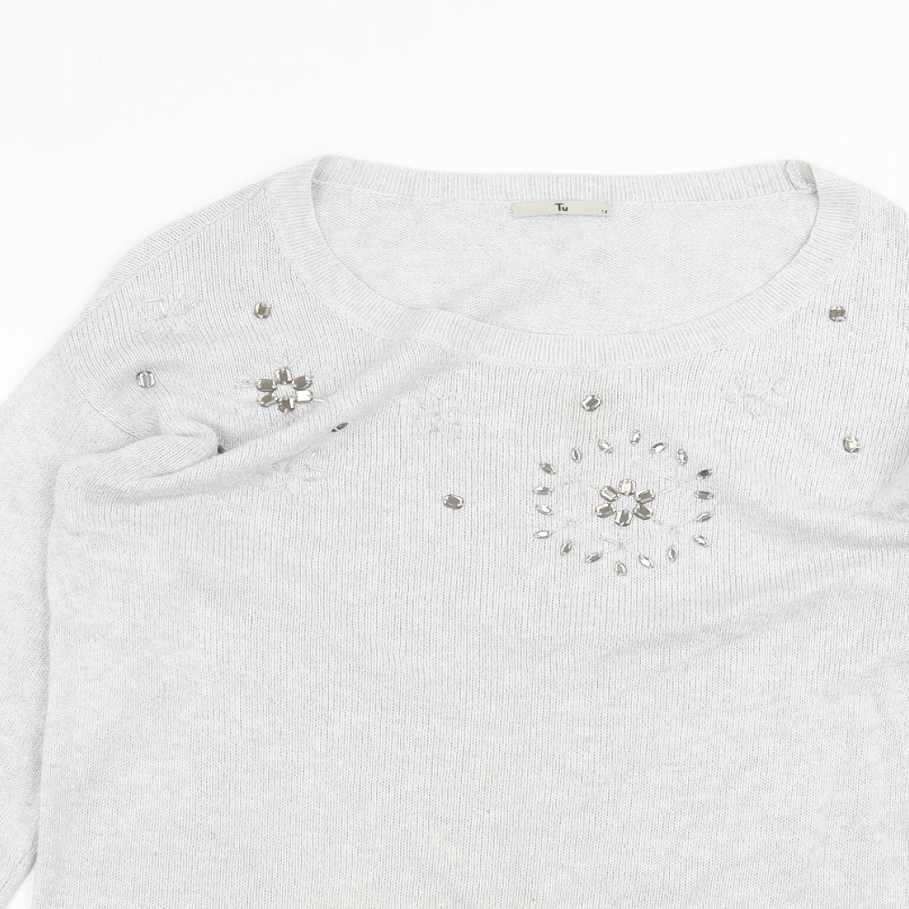 TU Womens Grey   Pullover Jumper Size 14