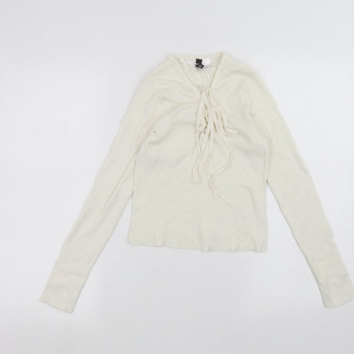 H&M Womens White   Basic T-Shirt Size S