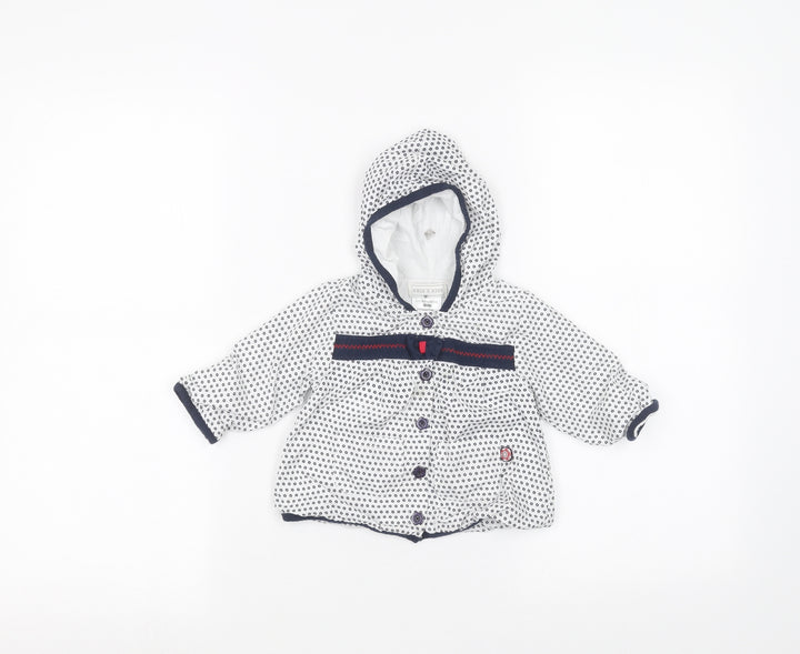 kris x kids Baby White Plaid Rain Coat Coat Size 0-3 Months