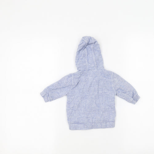 NEXT Baby Blue Striped  Parka Coat Size 0-3 Months