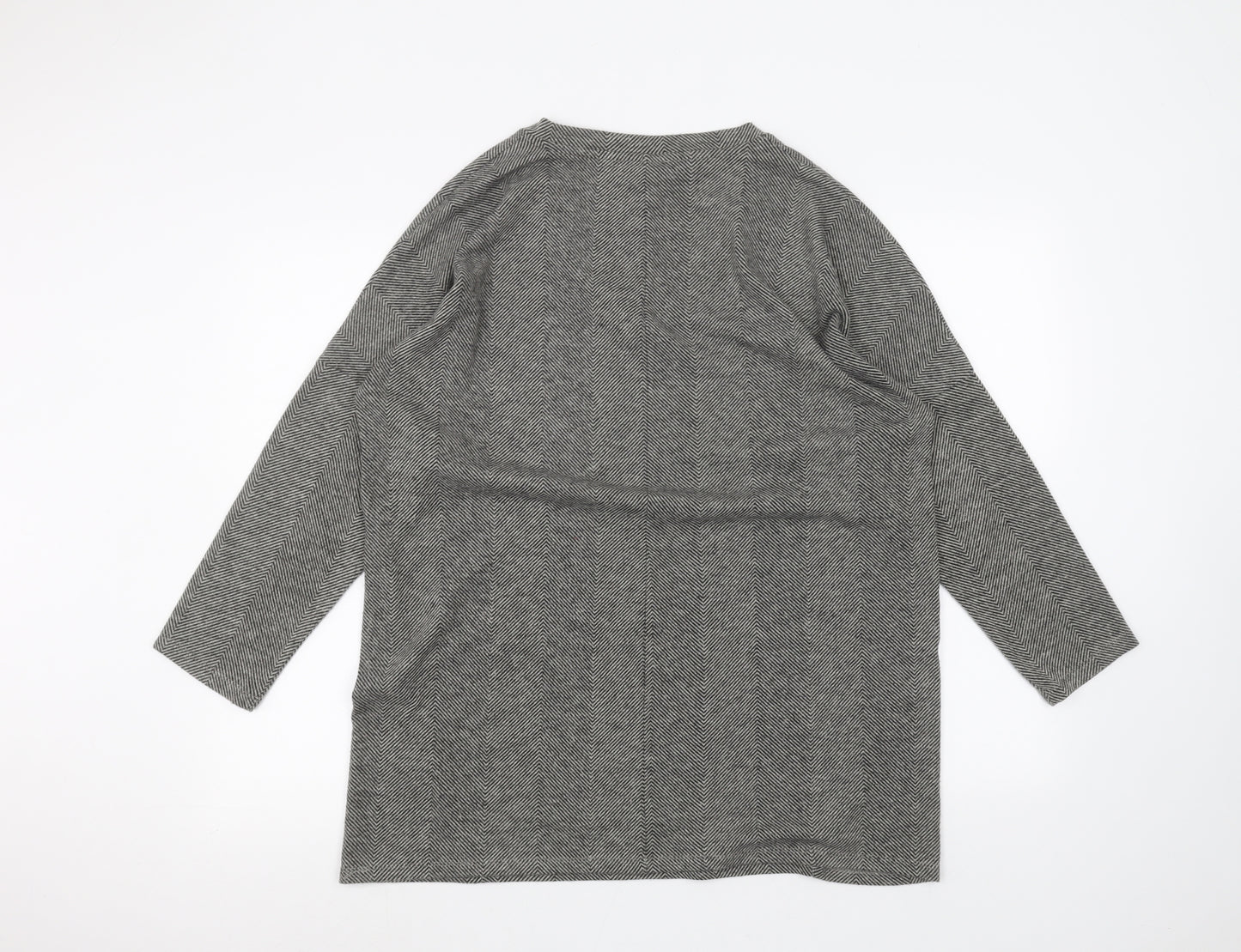 George Womens Black Striped  Basic T-Shirt Size L