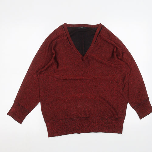 M&Co Womens Red   Basic T-Shirt Size 12