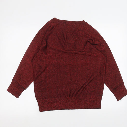 M&Co Womens Red   Basic T-Shirt Size 12