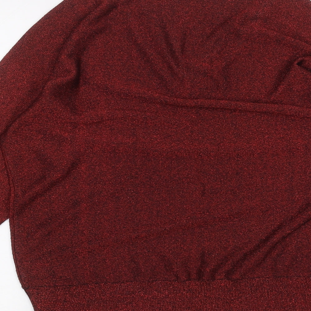 M&Co Womens Red   Basic T-Shirt Size 12