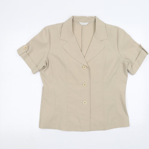 Classics Womens Brown   Basic Button-Up Size 14