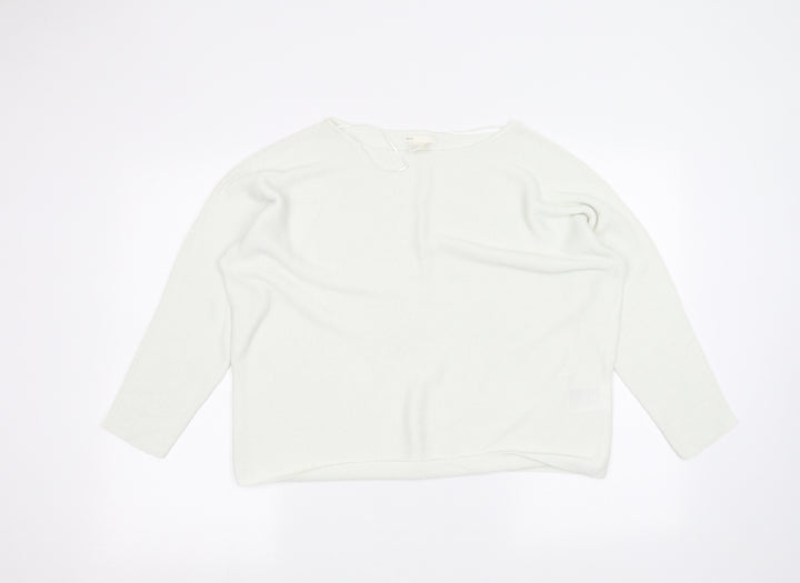 H&M Womens White Pullover Jumper Size M