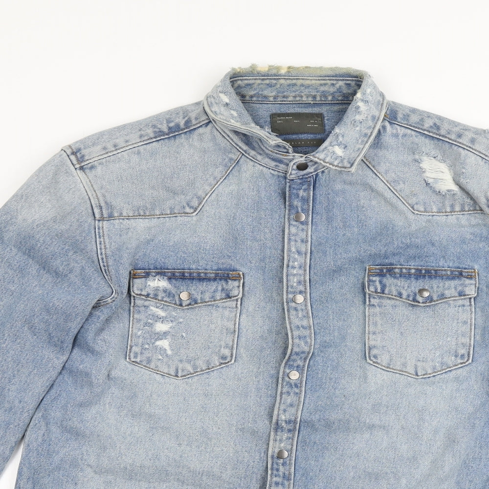 Zara Mens Blue  Denim Jacket  Size L
