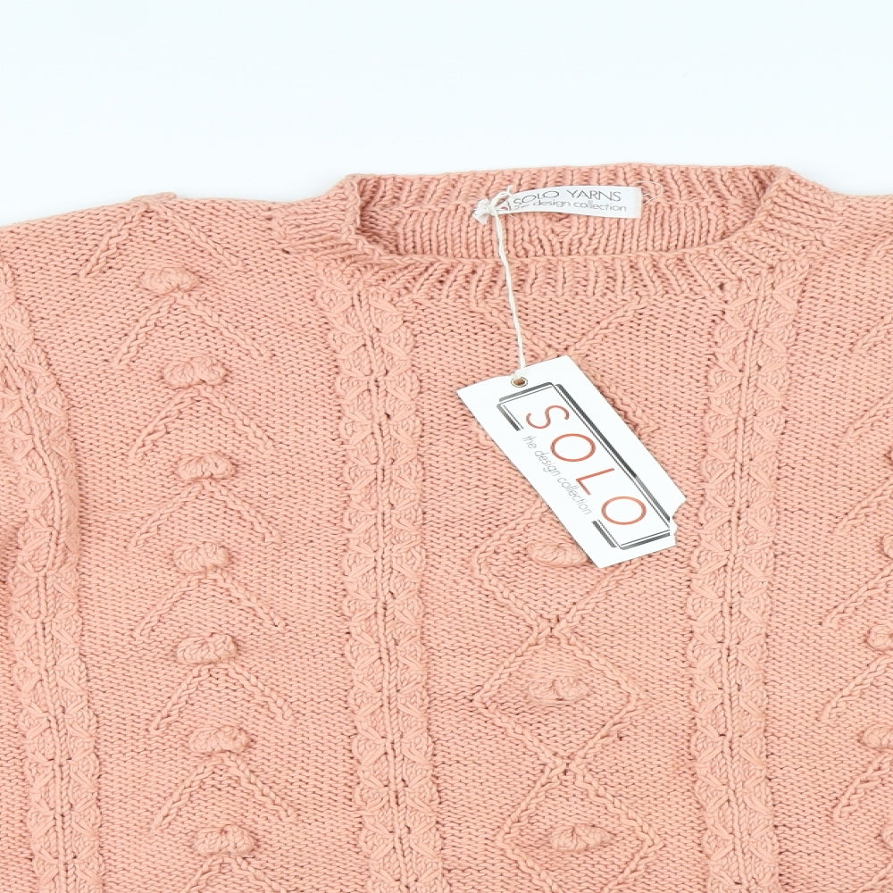 Solo Womens Pink Argyle/Diamond  Pullover Jumper