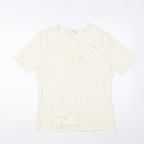TASH Womens White   Basic T-Shirt Size XL