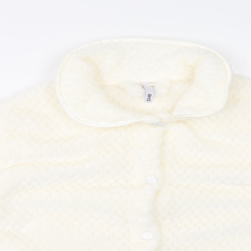 BHS Womens White Argyle/Diamond   Pyjama Top Size 14