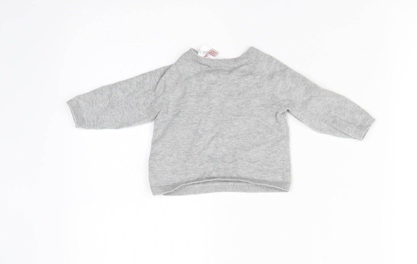 H&M Girls Grey   Basic T-Shirt Size 0-3 Months  - CHRISTMAS