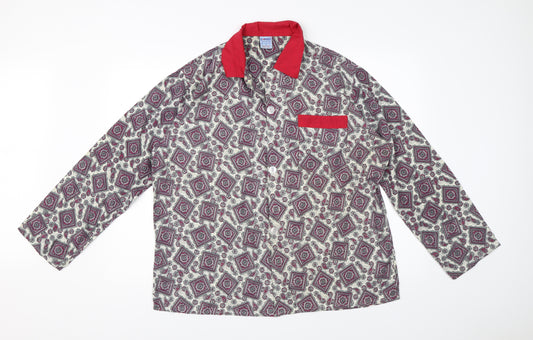 Front view of DAMIGO men’s multicoloured paisley button-up, size XL