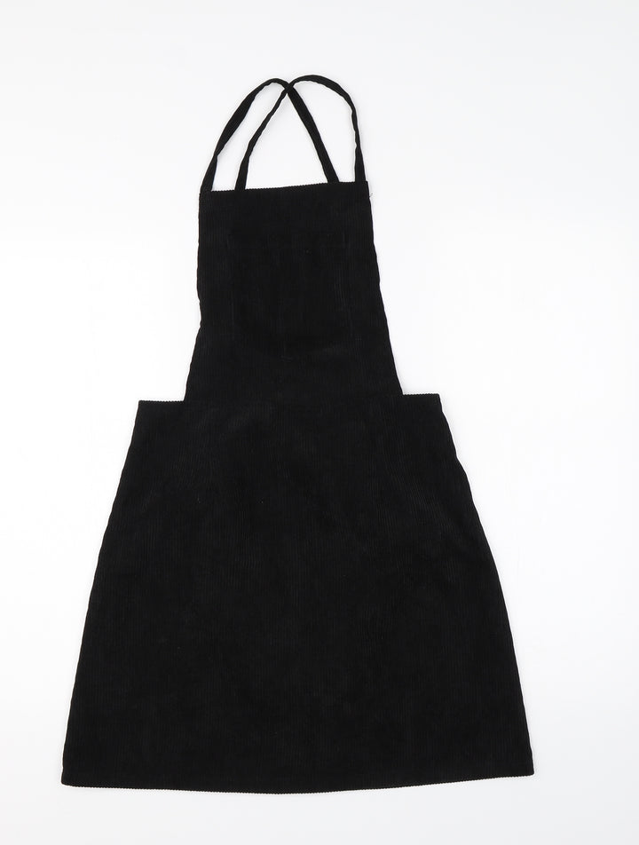 SheIn Womens Black Pinafore/Dungaree Dress Size S