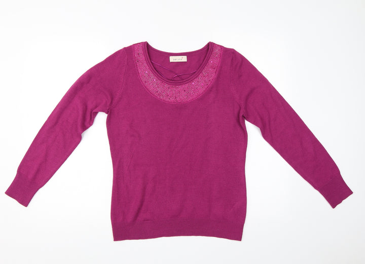 Per Una Womens Purple Basic T-Shirt Size 12