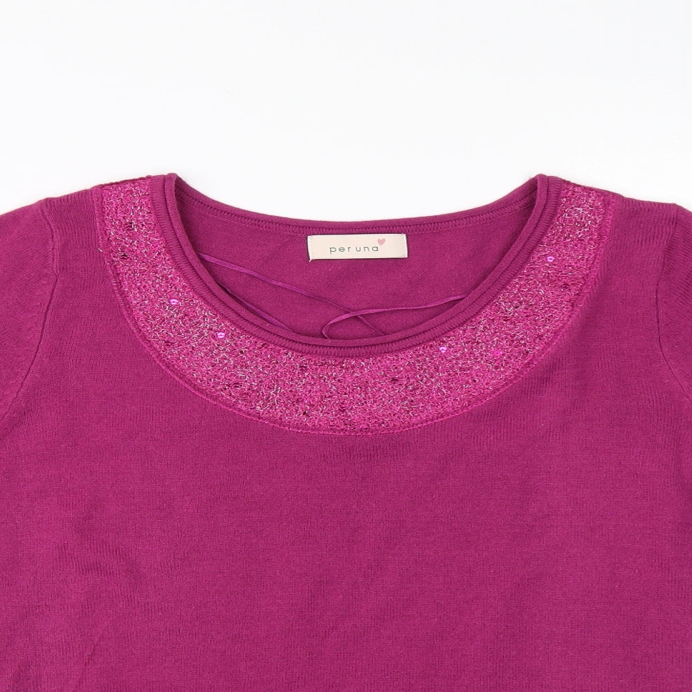 Per Una Womens Purple   Basic T-Shirt Size 12